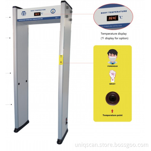 Walk Through Metal Gate Detector Thermometer